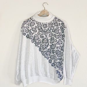 Vintage abstract flower sweatshirt